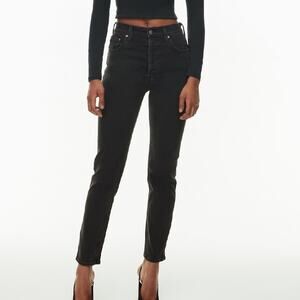 Aritzia Denim Forum Black The Yoko High Rise Slim Jeans